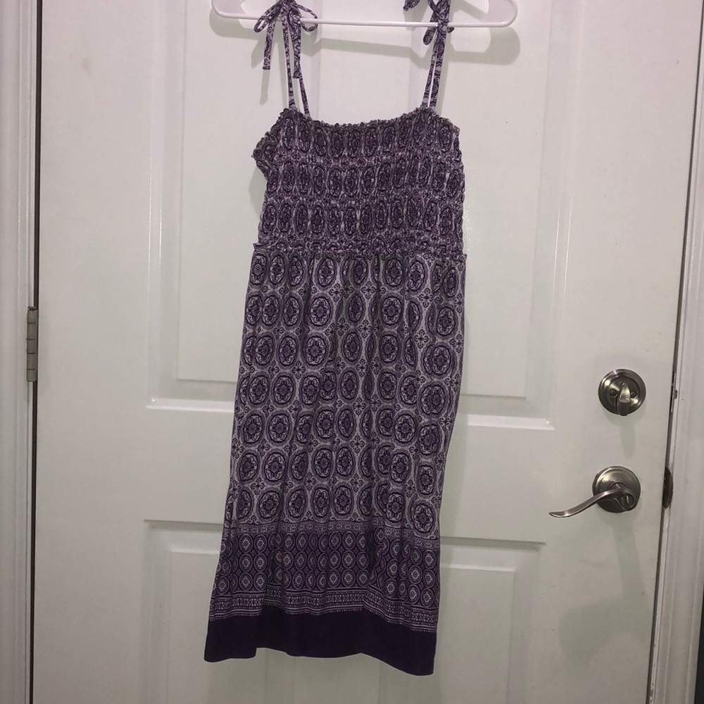 Purple and white maternity dress size M